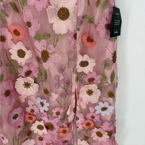 Lulu's Pink Floral Midi Dress - Picture 3 of 6